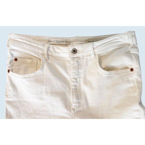 ANTHROPOLOGIE / PILCRO High Rise Embroidered Flare White Size  30 - Picture 4 of 8